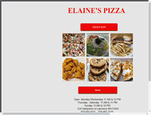 Tablet Screenshot of elainespizza.com